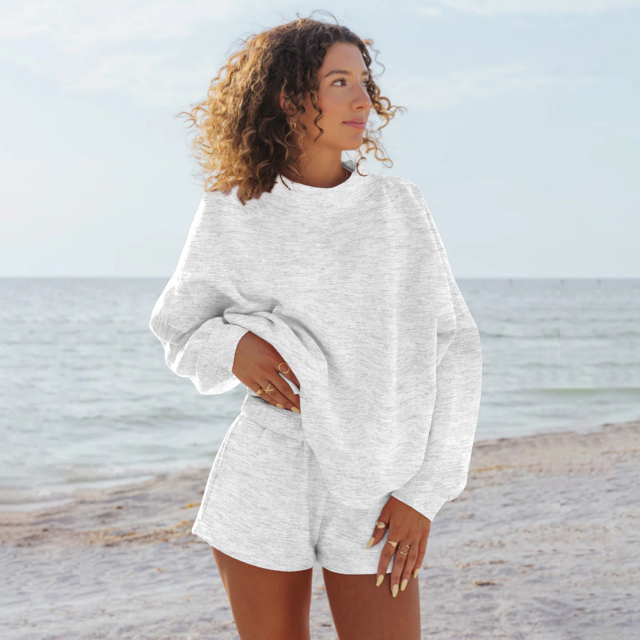 Damen Oversize Sweatshirt Großzügig Komfortabel