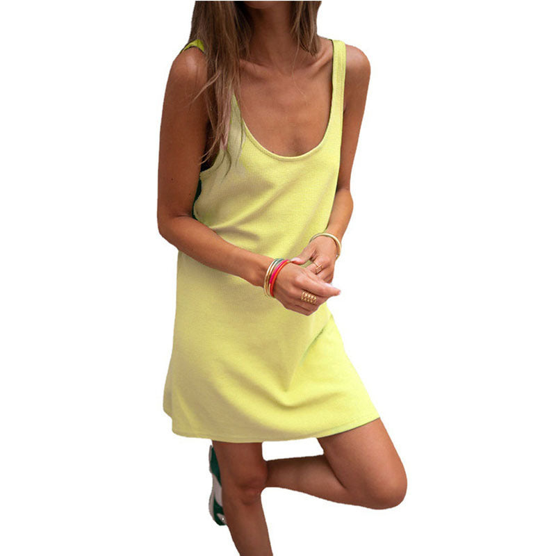 Sommerkleid Damen Elegant V-Ausschnitt Leicht