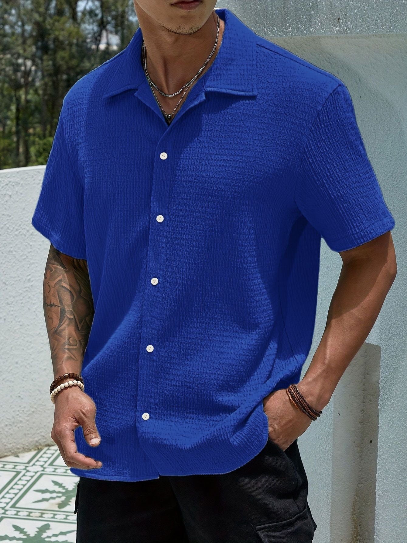 Herren Sommerhemd Modern Kurzarm