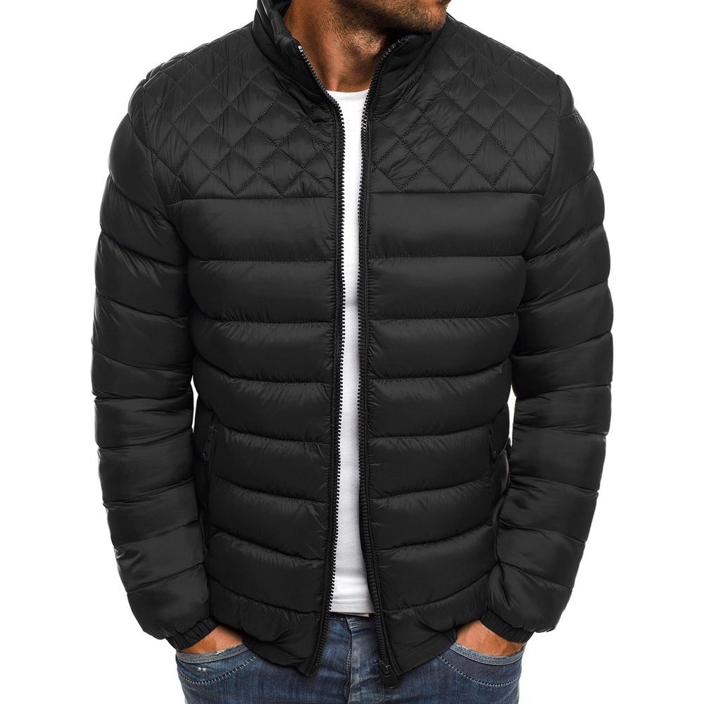 Herren Winterjacke Steppweste Hochkragen Reißverschlusstaschen