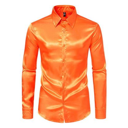 Herren Seidenhemd Elegant Slimfit