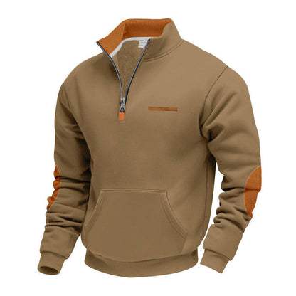 Herren Kapuzenpullover Modern Halbzipper Farbenfroh