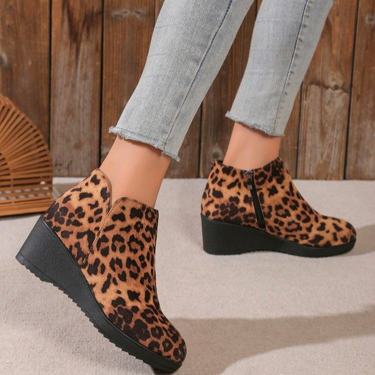 Damen Wedge-Stiefel Weiches Wildleder Schuhe