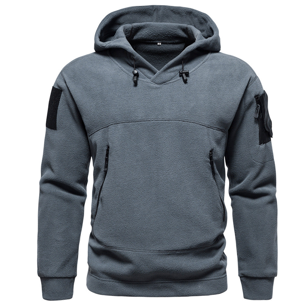Herren Fleece Hoodie Modern mit Reißverschlusstaschen