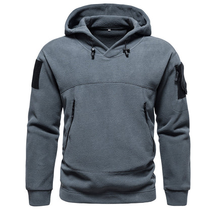 Herren Fleece Hoodie Modern mit Reißverschlusstaschen