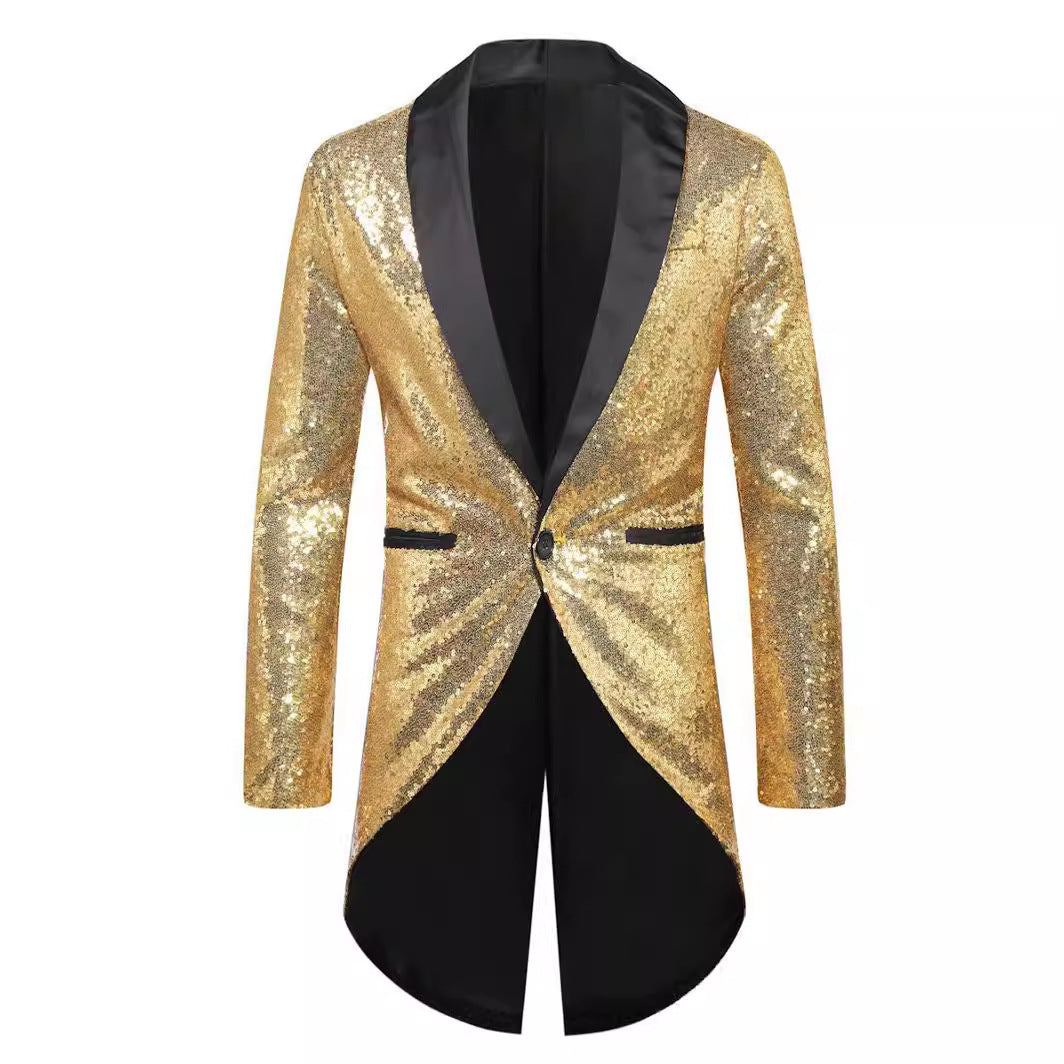 Herren Anzugblazer Glitzer Effekt Elegant Schalkragen - IdealeKleiden