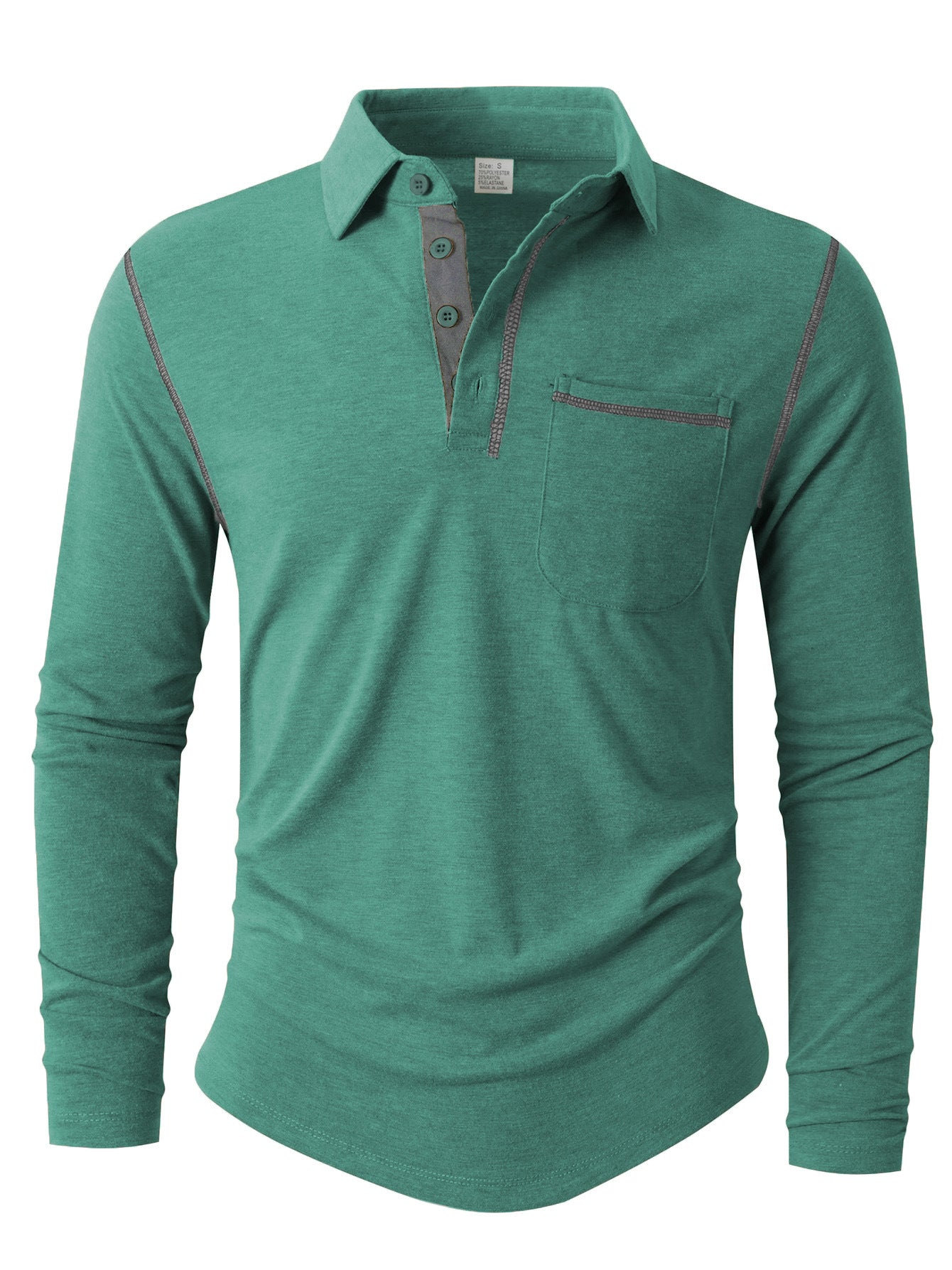 Herren Langarm Poloshirt Elegant Sportlich