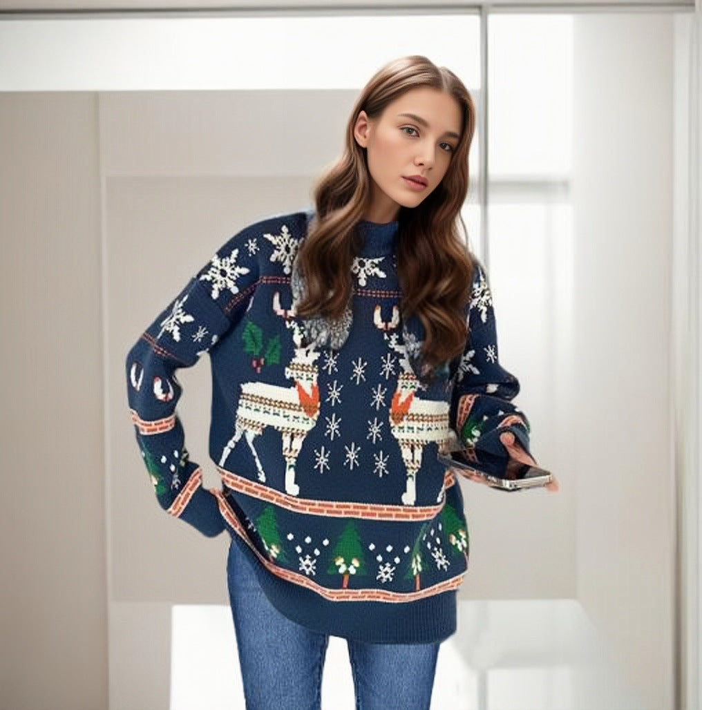 Weihnachtspullover Damen Festlich Gemütlich