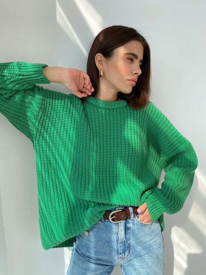 Große Strickjacke Rippmuster Entspanntes Design