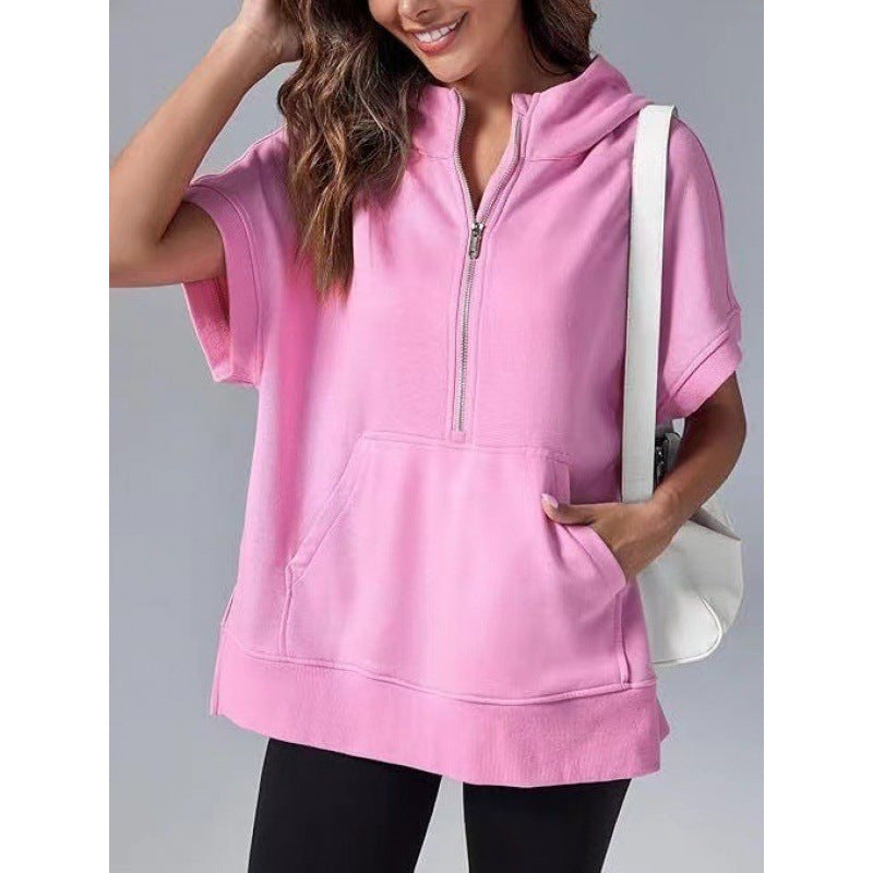 Damen Kapuzenpullover Lässig Mit Taschen Und Reißverschluss