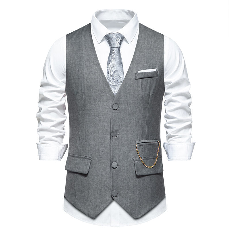 Herren Anzugsweste Elegant Modern mit Taschen