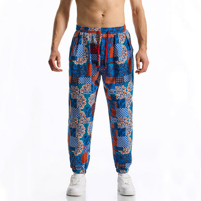 Herren Freizeithose Bunt Gemustert Elastisch