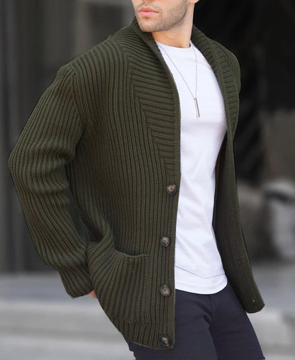 Herren Pullover Strickjacke Modern Knopfdesign