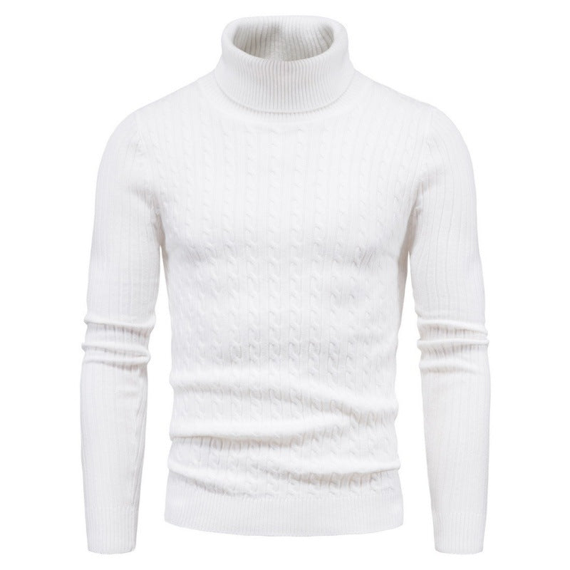 Herren Pullover Rollkragen Zopf Muster Elegante Mode