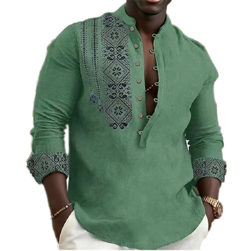 Herren Hemd Langarm Ethno Style Modern