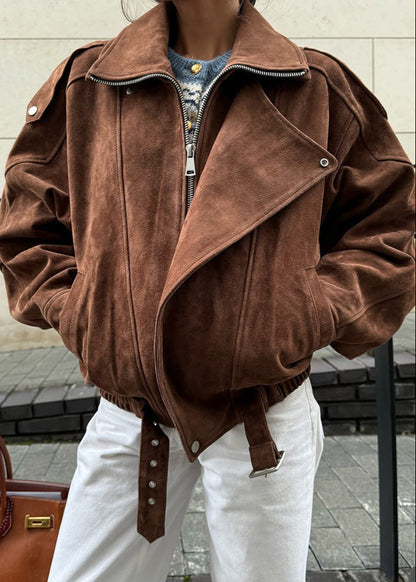 Leder Motojacke Biker Stil