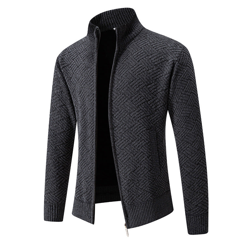 Herren Strickjacke Karo Muster Modern Stylish