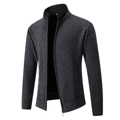 Herren Strickjacke Karo Muster Modern Stylish
