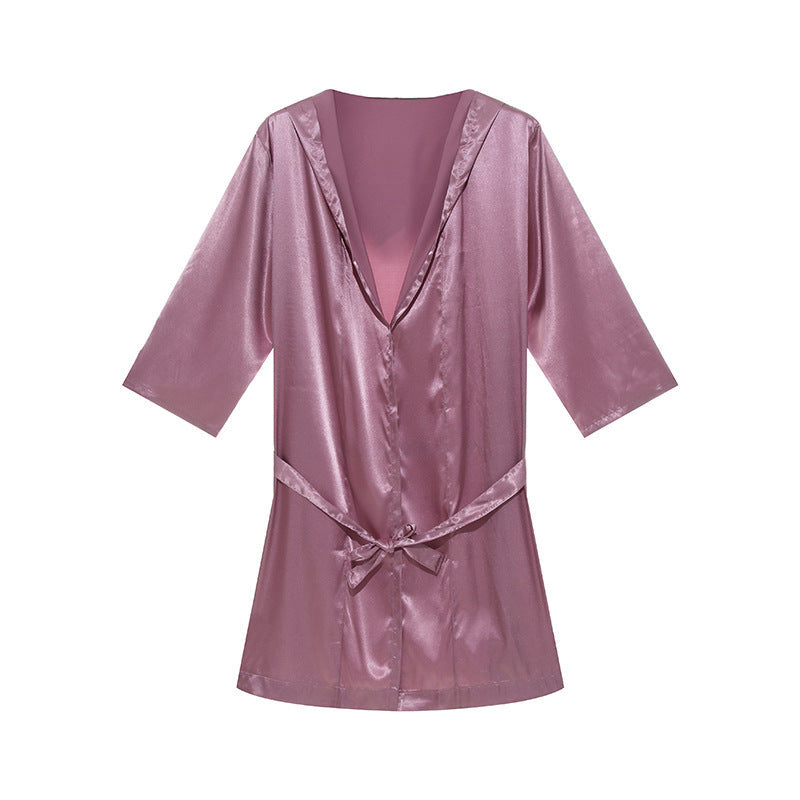 Herren Bademantel Soft Satin Qualität