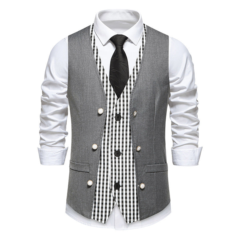 Herren Weste Elegant Kariert Modern