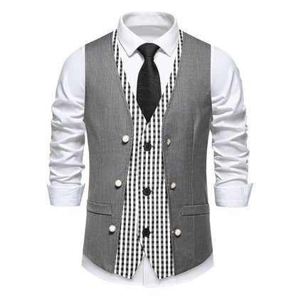 Herren Weste Elegant Kariert Modern