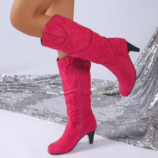 Damen High Heel Overknee Stiefel Elegant Schwarz