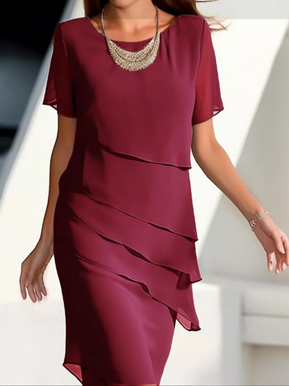 Damenkleid Elegant Fließend Layered Effekt