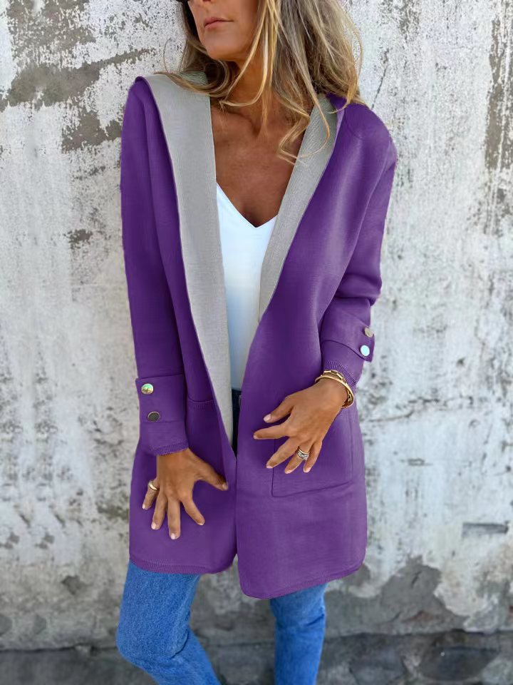 Kapuzenstrickjacke Weich Bequem Mit Taschen