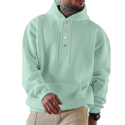 Herren Hoodie Kapuze Trendy Knopfverschluss Praktisch