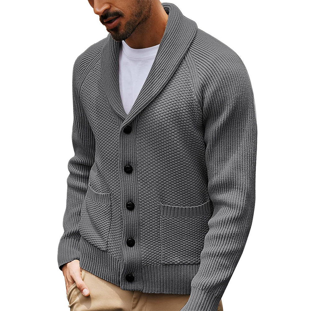 Herren Strickjacke Schalkragen Modern Stylish