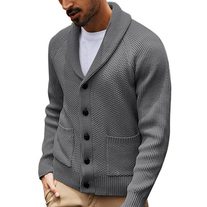 Herren Strickjacke Schalkragen Modern Stylish
