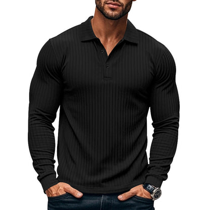 Herren Langarm-Shirt Strukturiertes Muster Modern