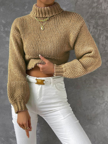 Damen Pullover Modern Voluminöse Ärmel