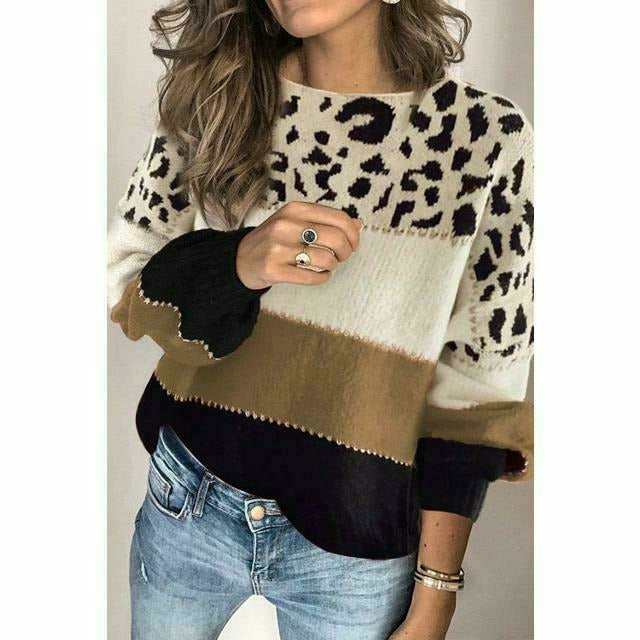 Modische Leopardenpullover Damen