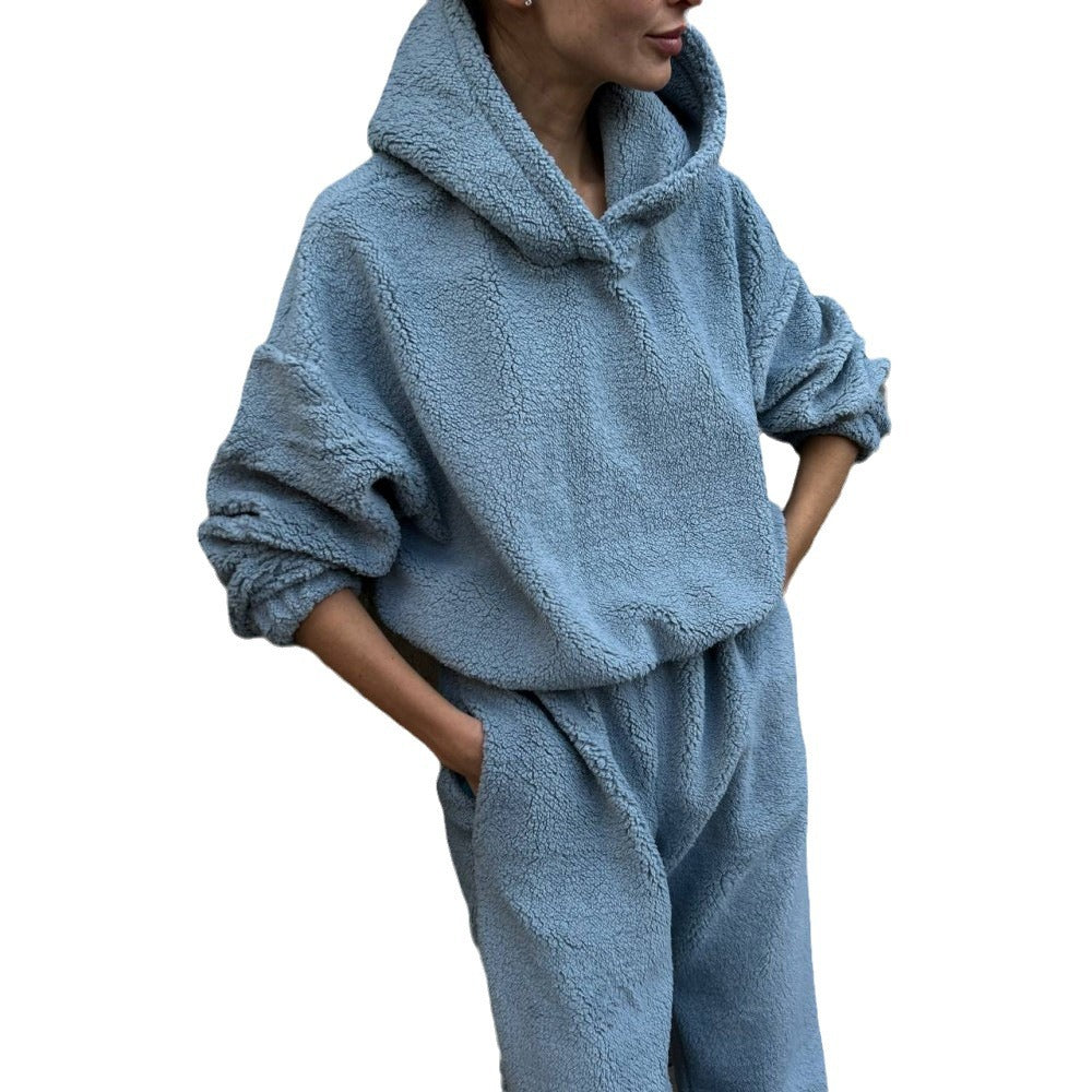Bequeme Loungewear Set Fleece Hoodie Hose - IdealeKleiden