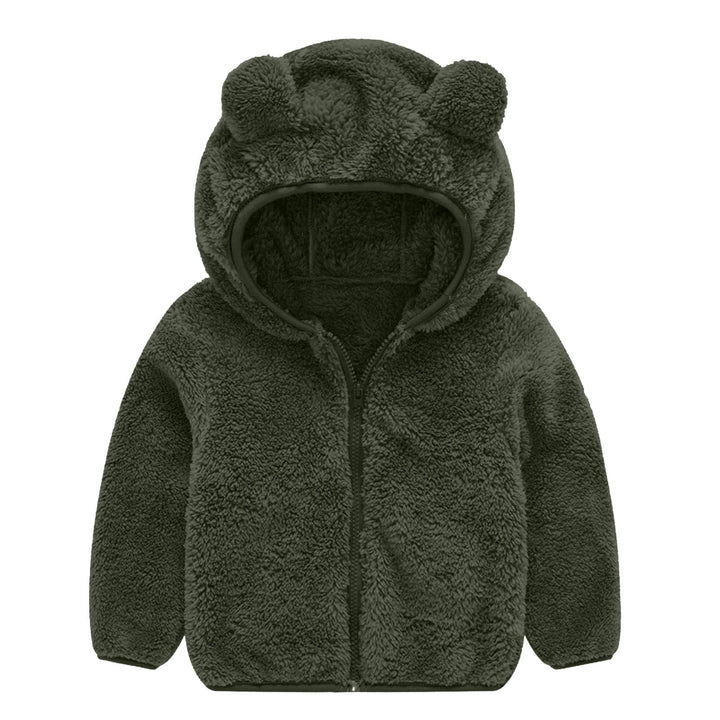 Damen Fleecejacke Bärenohren Mütze Warm Kuschelig