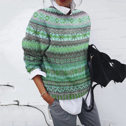 Damen Pullover Modern Strickmuster Elegantes Design