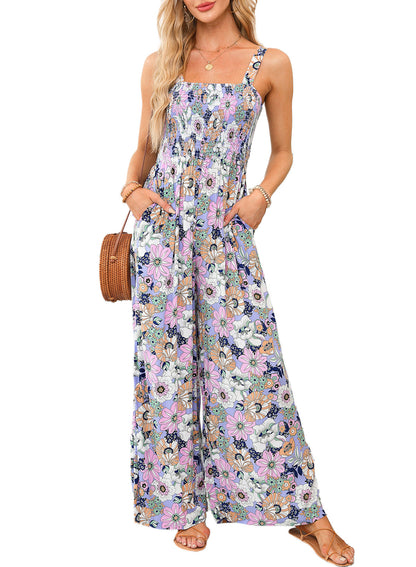 Eleganter Damen-Jumpsuit Blumenmuster Sommer