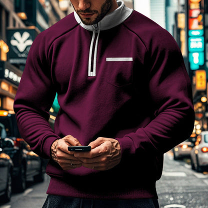 Herren Sportpullover Kurz Reißverschluss Praktisch