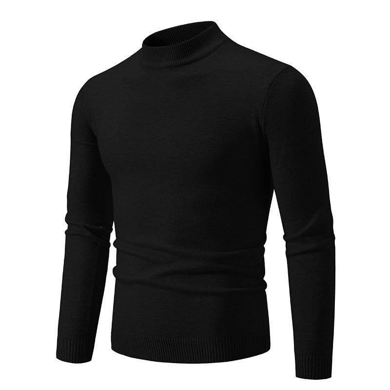 Herren Pullover Fein Strick Hochkragen Elegant