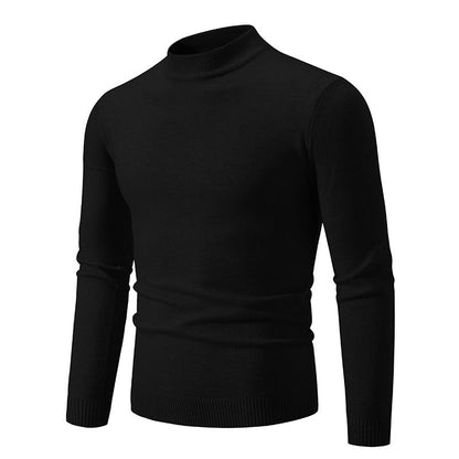 Herren Pullover Fein Strick Hochkragen Elegant