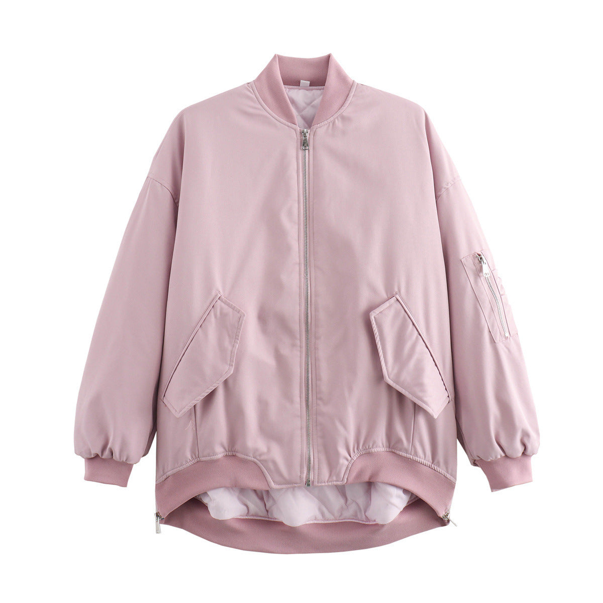 Damen Bomberjacke Sportlich Casual mit Taschen