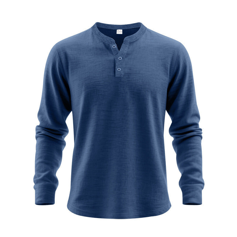 Herren Langarmshirt Elegantes Design Knöpfe