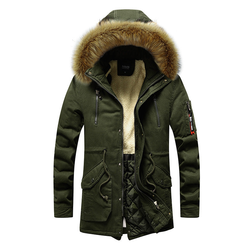 Herren Winterjacke Isoliert Abnehmbare Kapuze