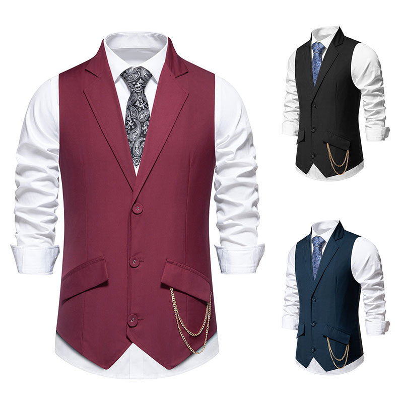 Herren Anzugweste Elegant mit Taschen und modernen Akzenten - IdealeKleiden