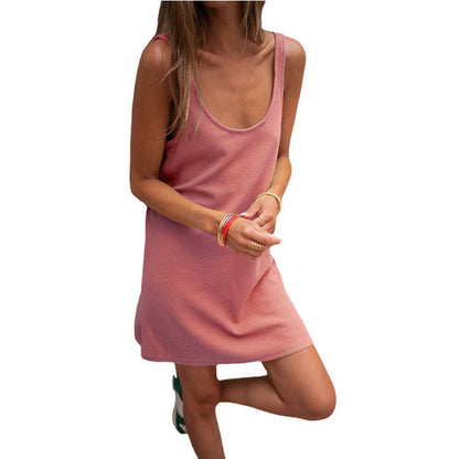 Sommerkleid Damen Elegant V-Ausschnitt Leicht
