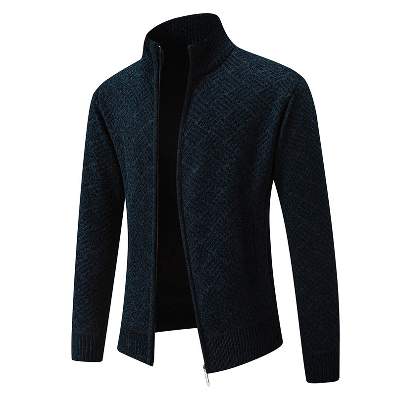 Herren Strickjacke Karo Muster Modern Stylish