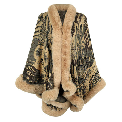 Damen Poncho Weich Fleece Wärme Schal