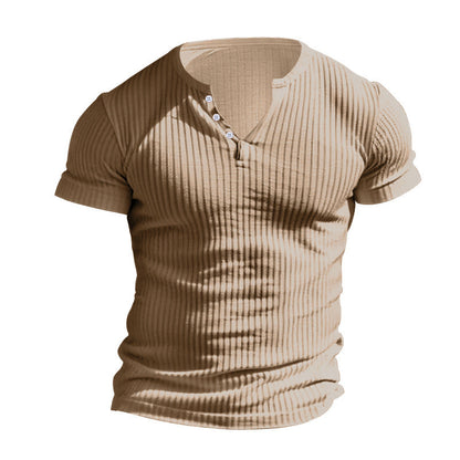 Herren Kurzarm T-Shirt Ripp-Design Klassisch