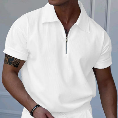 Herren Poloshirt Kurzarm Struktur Optik